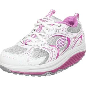 NEW Skechers Shape-Ups Woman's Size 8M, Breast Cancer Pink/White/Silver - Rare